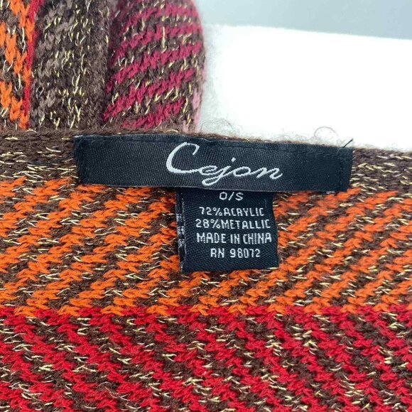 Cejon Scarf Womens‎ One Size Metallic Purple Red Orange Brown Acrylic 104" - Picture 5 of 5